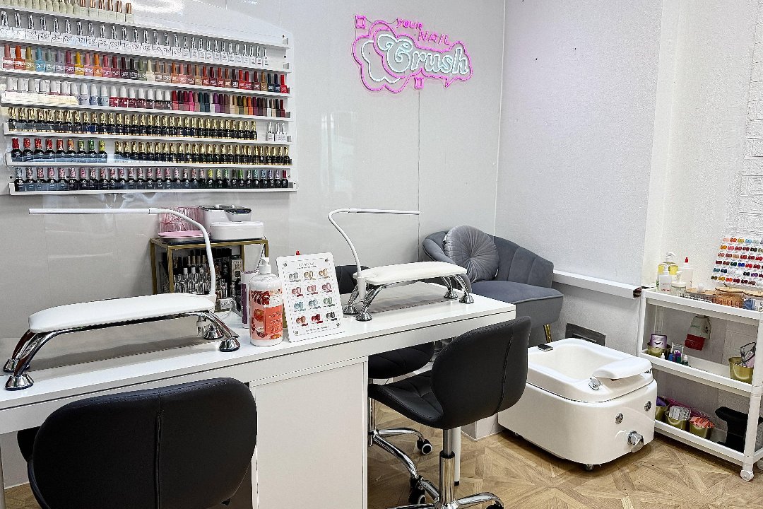 Manicure tables and polish collection at Your Nail Crush Soho